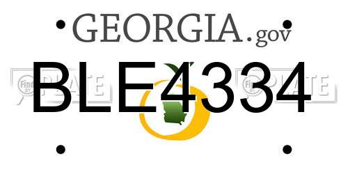 BLE4334 Georgia License Plate