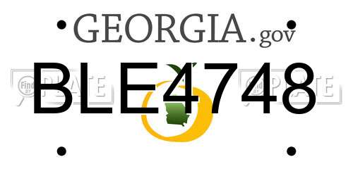 BLE4748 Georgia License Plate