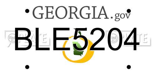 BLE5204 Georgia License Plate