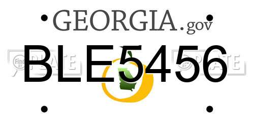 BLE5456 Georgia License Plate