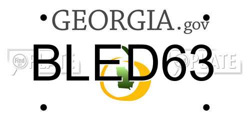 BLED63 Georgia License Plate