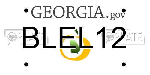 BLEL12 Georgia License Plate