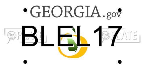 BLEL17 Georgia License Plate