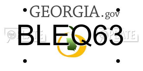 BLEQ63 Georgia License Plate