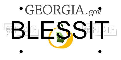 BLESSIT Georgia License Plate