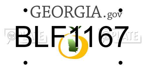 BLF1167 Georgia License Plate