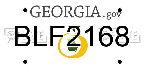 BLF2168 Georgia License Plate