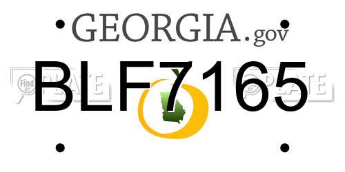 BLF7165 Georgia License Plate