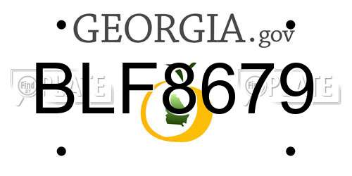 BLF8679 Georgia License Plate