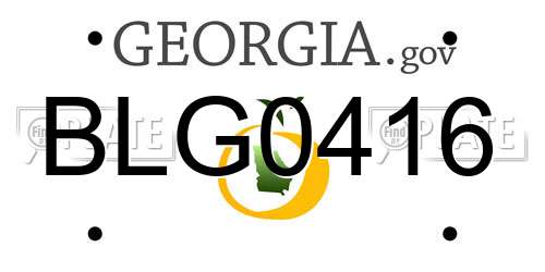 BLG0416 Georgia License Plate