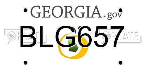 BLG657 Georgia License Plate