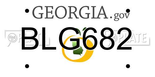 BLG682 Georgia License Plate
