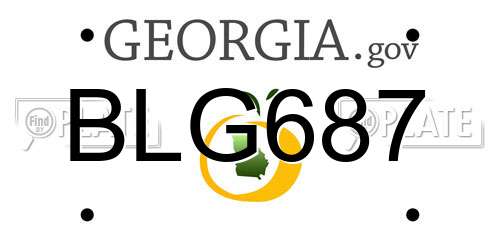 BLG687 Georgia License Plate