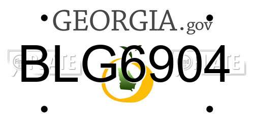 BLG6904 Georgia License Plate
