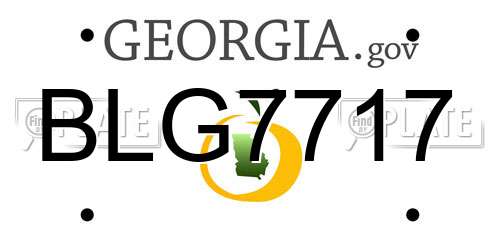 BLG7717 Georgia License Plate