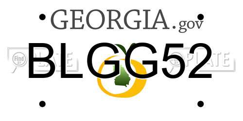 BLGG52 Georgia License Plate