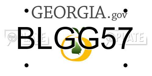 BLGG57 Georgia License Plate