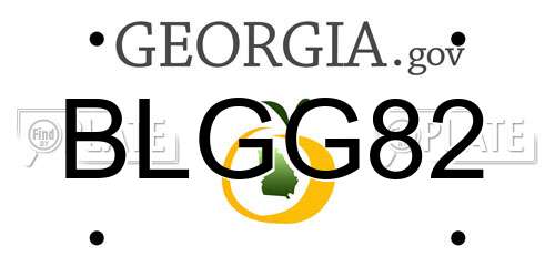 BLGG82 Georgia License Plate