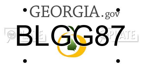 BLGG87 Georgia License Plate