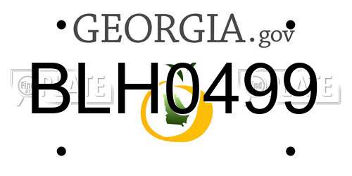 BLH0499 Georgia License Plate
