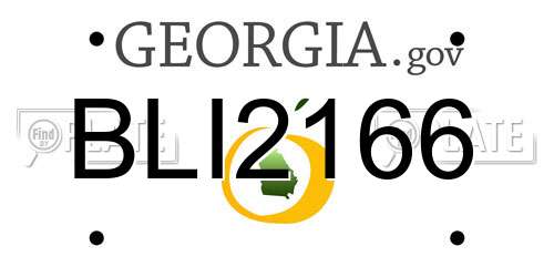BLI2166 Georgia License Plate