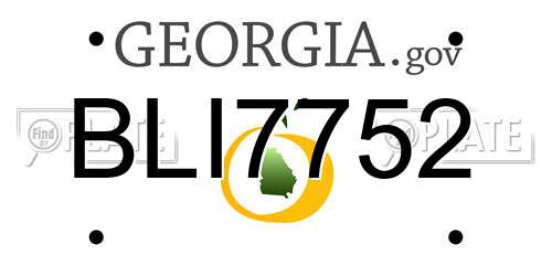 BLI7752 Georgia License Plate