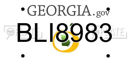 BLI8983 Georgia License Plate