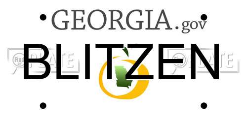 BLITZEN Georgia License Plate