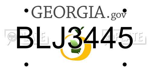 BLJ3445 Georgia License Plate