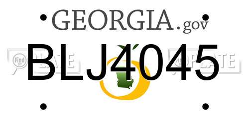 BLJ4045 Georgia License Plate