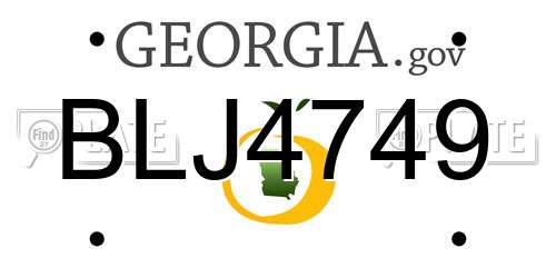 BLJ4749 Georgia License Plate