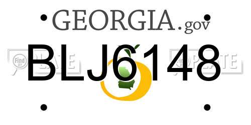 BLJ6148 Georgia License Plate