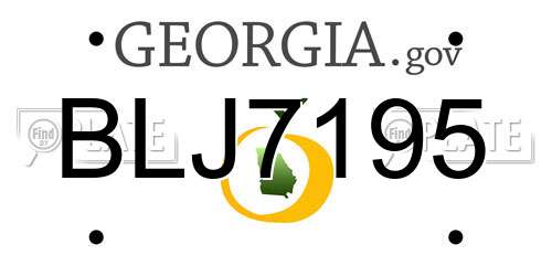 BLJ7195 Georgia License Plate