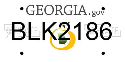 BLK2186 Georgia License Plate