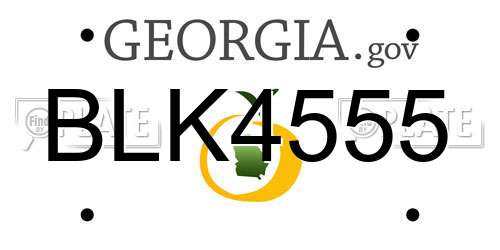 BLK4555 Georgia License Plate