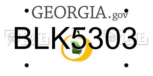 BLK5303 Georgia License Plate