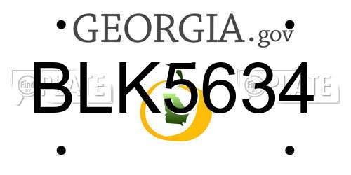 BLK5634 Georgia License Plate