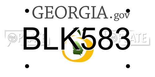 BLK583 Georgia License Plate