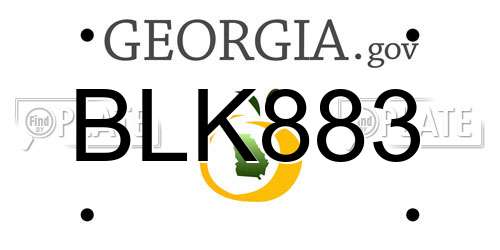 BLK883 Georgia License Plate