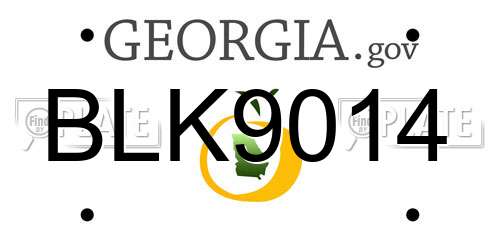 BLK9014 Georgia License Plate
