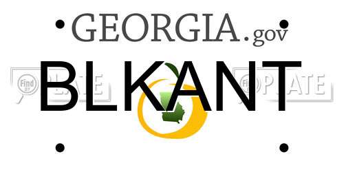 BLKANT Georgia License Plate
