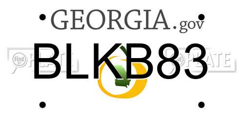 BLKB83 Georgia License Plate