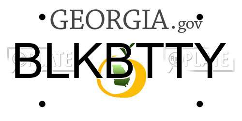 BLKBTTY Georgia License Plate