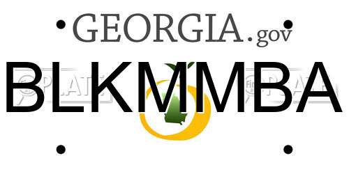 BLKMMBA Georgia License Plate
