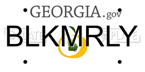 BLKMRLY Georgia License Plate