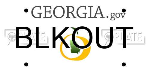 BLKOUT Georgia License Plate