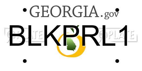 BLKPRL1 Georgia License Plate