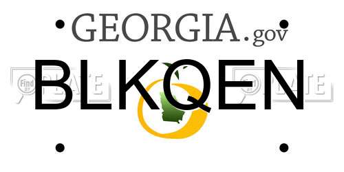 BLKQEN Georgia License Plate