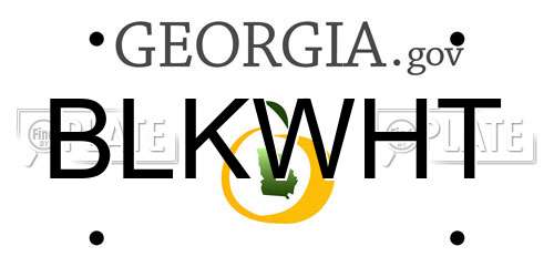 BLKWHT Georgia License Plate