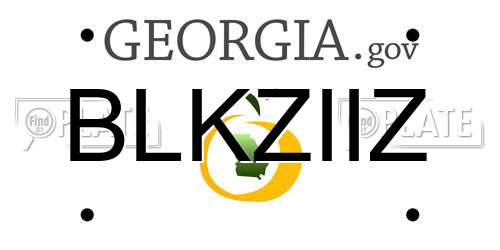 BLKZIIZ Georgia License Plate